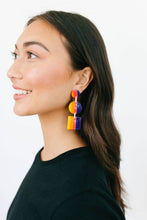 Load image into Gallery viewer, Sunset Fade Purple Orange Circle Square Earrings
