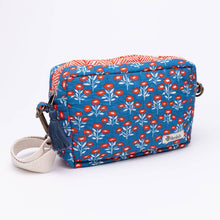 Load image into Gallery viewer, Blue Red White Floral Quilted Cross Body
