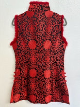 Load image into Gallery viewer, Traditional Chinese Brocade Vest - Red &amp; Black - Size XXXL (Fits Approx. 16-18)
