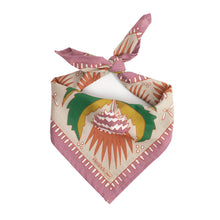 Load image into Gallery viewer, Muted Pink, Tan and Green Cotton Bandana
