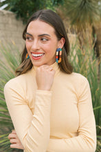 Load image into Gallery viewer, Color Block Fall Oval Earrings
