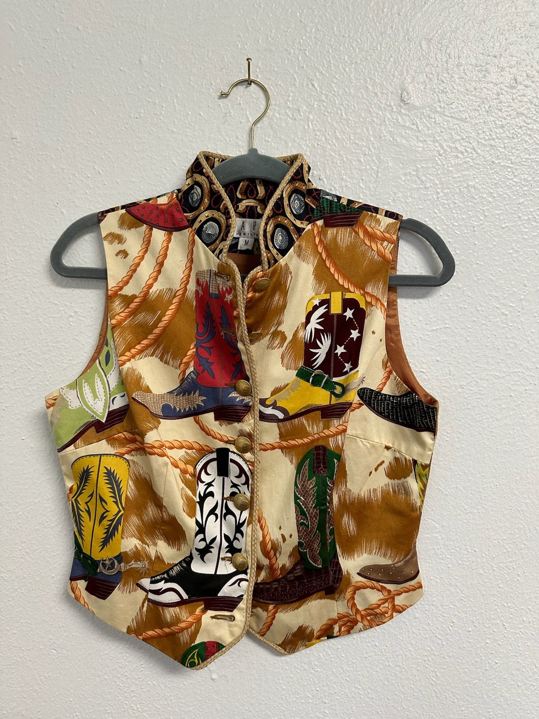 Cowboy Boots Tapp New York One of a Kind Print Vest - Medium
