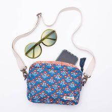 Load image into Gallery viewer, Blue Red White Floral Quilted Cross Body
