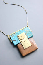 Load image into Gallery viewer, HYL1018 Turquoise and jasper Artdeco necklace
