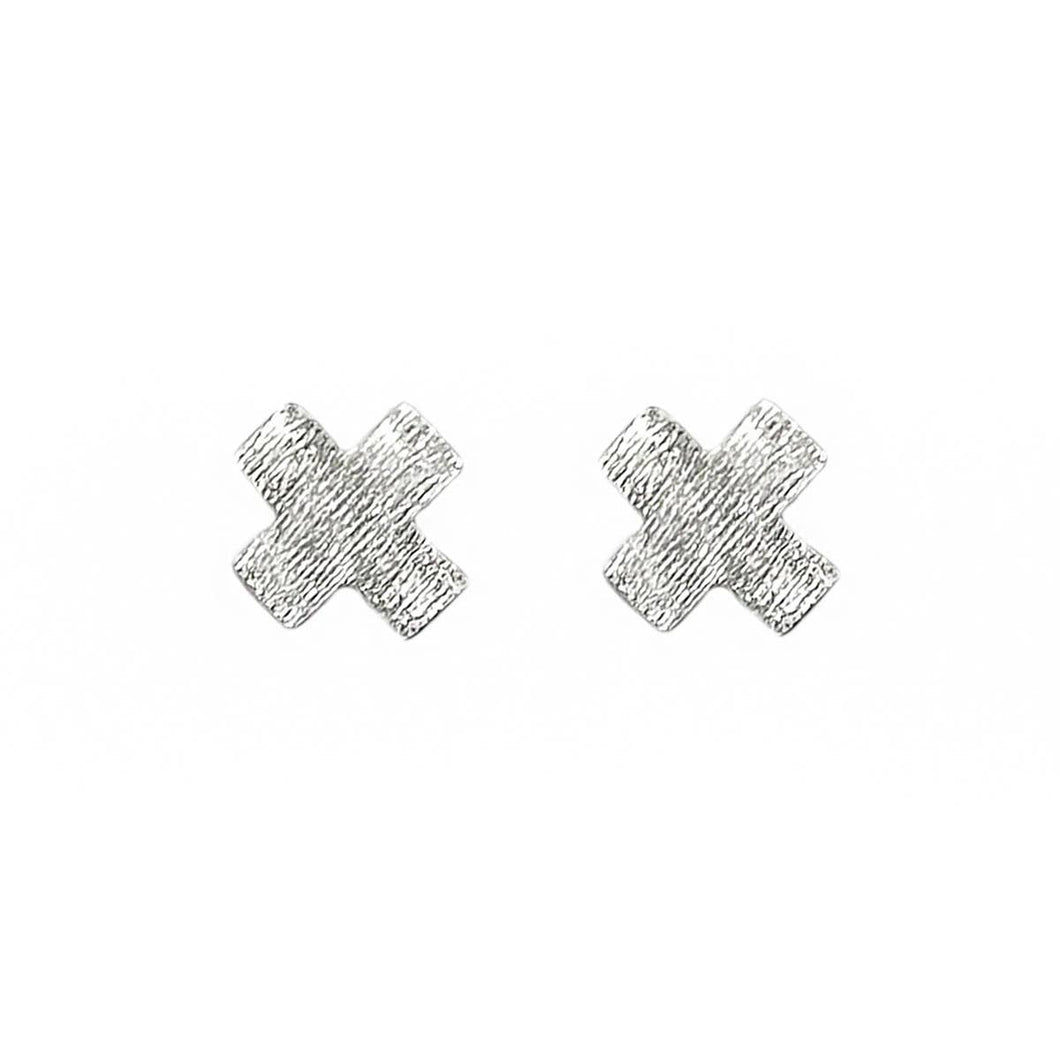 Silver X Studs Sterling Silver Posts