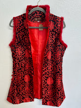 Load image into Gallery viewer, Traditional Chinese Brocade Vest - Red &amp; Black - Size XXXL (Fits Approx. 16-18)
