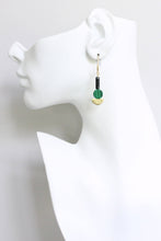 Load image into Gallery viewer, JLTE19 malachite and black earrings
