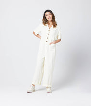 Load image into Gallery viewer, Ivory Cotton Button Front Jumpsuit
