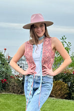 Load image into Gallery viewer, Blush Pink Block Printed Reversible Cotton Vest
