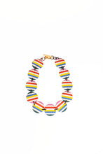 Load image into Gallery viewer, Rainbow Striped Circles Statement Necklace
