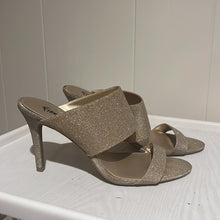 Load image into Gallery viewer, Gold Sparkle Slide Heels
