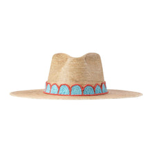 Load image into Gallery viewer, Gloria Turquoise Crochet Palm Hat Small
