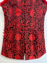 Load image into Gallery viewer, Traditional Chinese Brocade Vest - Red &amp; Black - Size XXXL (Fits Approx. 16-18)
