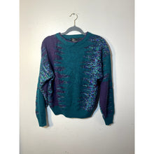 Load image into Gallery viewer, Vintage 80s Alan Stuart Teal and Purple Sweater Medium
