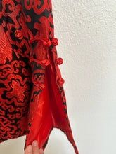 Load image into Gallery viewer, Traditional Chinese Brocade Vest - Red &amp; Black - Size XXXL (Fits Approx. 16-18)
