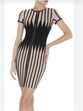 Load image into Gallery viewer, Herve Leger beige &amp; Black Bandage Dress - Small
