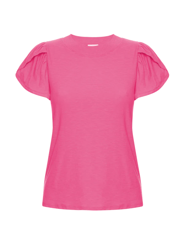 Cotton Tulip Sleeve Tee - Pink