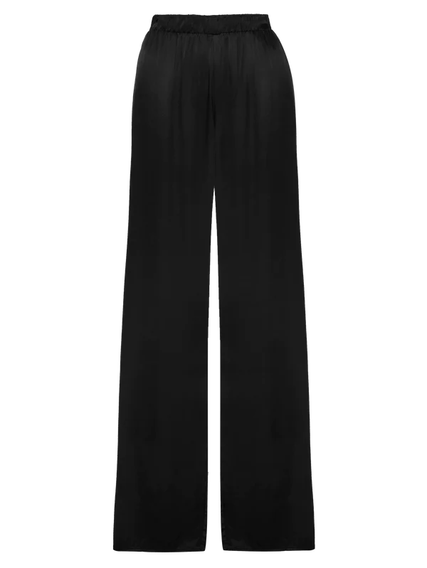 Black Silky Sateen Pants