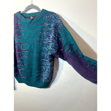 Load image into Gallery viewer, Vintage 80s Alan Stuart Teal and Purple Sweater Medium
