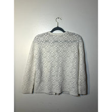 Load image into Gallery viewer, Ivory Vintage Diamond Knit Cardigan Sweater
