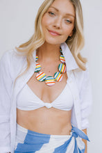 Load image into Gallery viewer, Rainbow Striped Circles Statement Necklace
