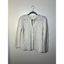 Load image into Gallery viewer, Ivory Vintage Diamond Knit Cardigan Sweater
