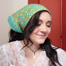 Load image into Gallery viewer, Turquoise Sunshine Cotton Bandana
