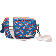 Load image into Gallery viewer, Blue Red White Floral Quilted Cross Body
