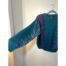 Load image into Gallery viewer, Vintage 80s Alan Stuart Teal and Purple Sweater Medium
