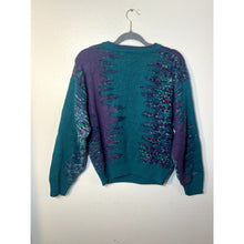 Load image into Gallery viewer, Vintage 80s Alan Stuart Teal and Purple Sweater Medium
