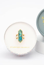 Load image into Gallery viewer, Wild and Free Turquoise &amp; Gold Statement Ring
