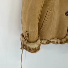 Load image into Gallery viewer, Guess Vintage Tan Suede and Faux Fur Leopoad Lined Jacket  - Small
