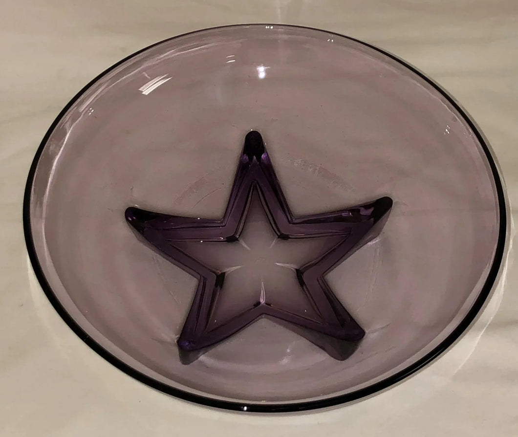 Heisey Amethyst Lodestar Glass Star Bowl - 12