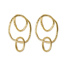 Load image into Gallery viewer, Abstract Circles Brass Earrings
