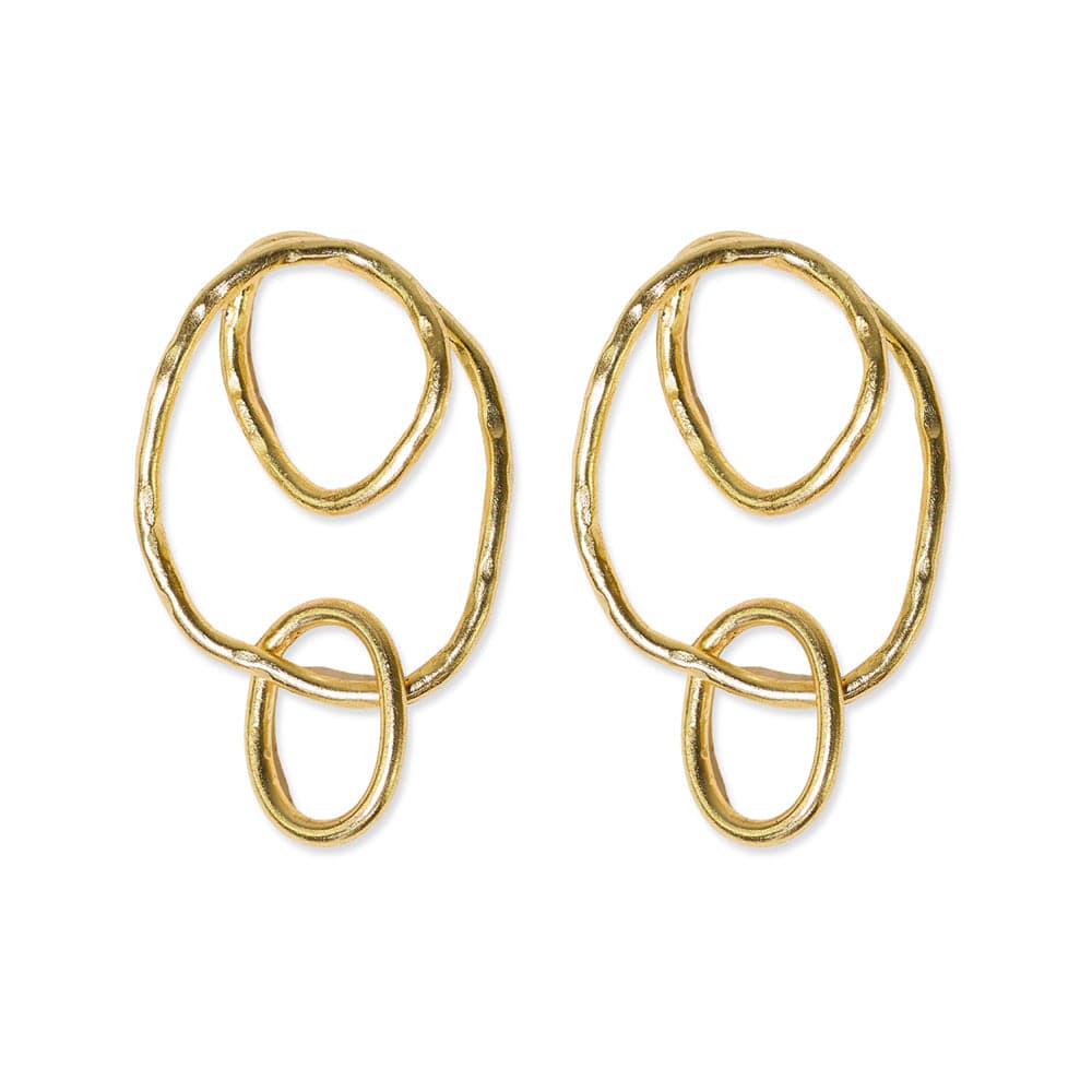 Abstract Circles Brass Earrings