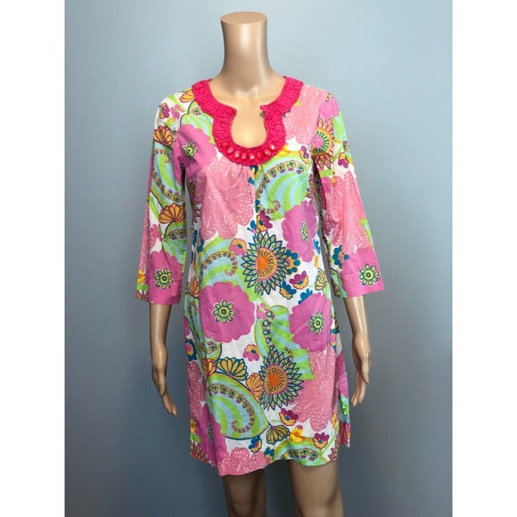 Boden Cotton Pink Floral Tunic Dress - 2