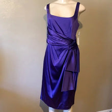 Load image into Gallery viewer, Maggy London Purple Satin Evening Cocktail Dress - 16
