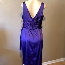 Load image into Gallery viewer, Maggy London Purple Satin Evening Cocktail Dress - 16
