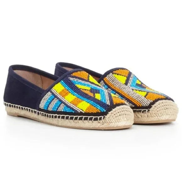 Sam Edelman Maris Beaded Suede Tribal Espadrille - 9 1/2