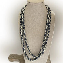 Load image into Gallery viewer, 1950s Long Navy &amp; White Necklace
