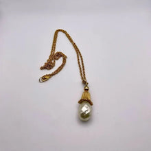 Load image into Gallery viewer, Baroque Pearl Drop on Long Gold Chain
