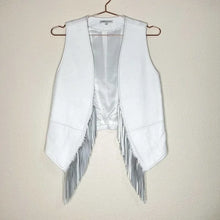 Load image into Gallery viewer, Rebecca Minkoff White Lambskin Leather Fringe Vest - Small
