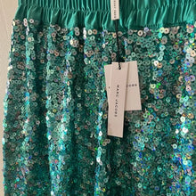 Load image into Gallery viewer, Marc Jacobs NWT Aqua Sequined Crop WIde Leg Pants - Medium
