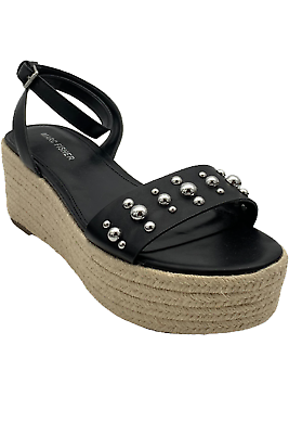 Marc Fisher Studded Espadrilles Wedges in Black - 10