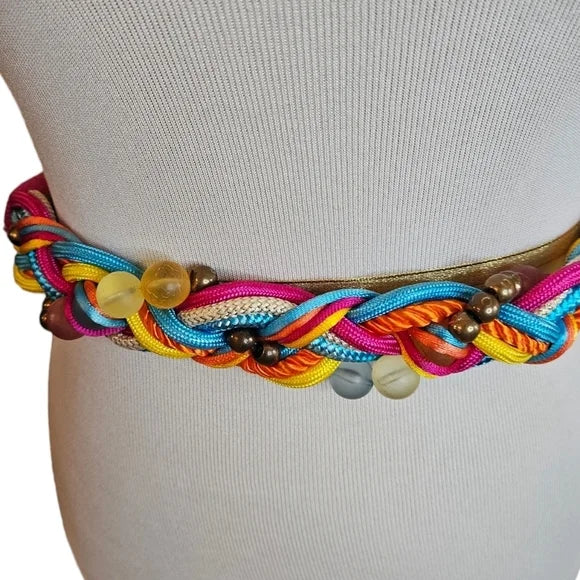 Vintage Twisted Rope & Beads Belt