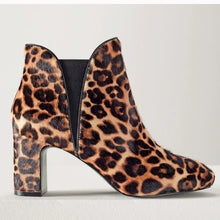 Load image into Gallery viewer, White House Black Market Leopard Calf Hair Booties - Size 7.5
