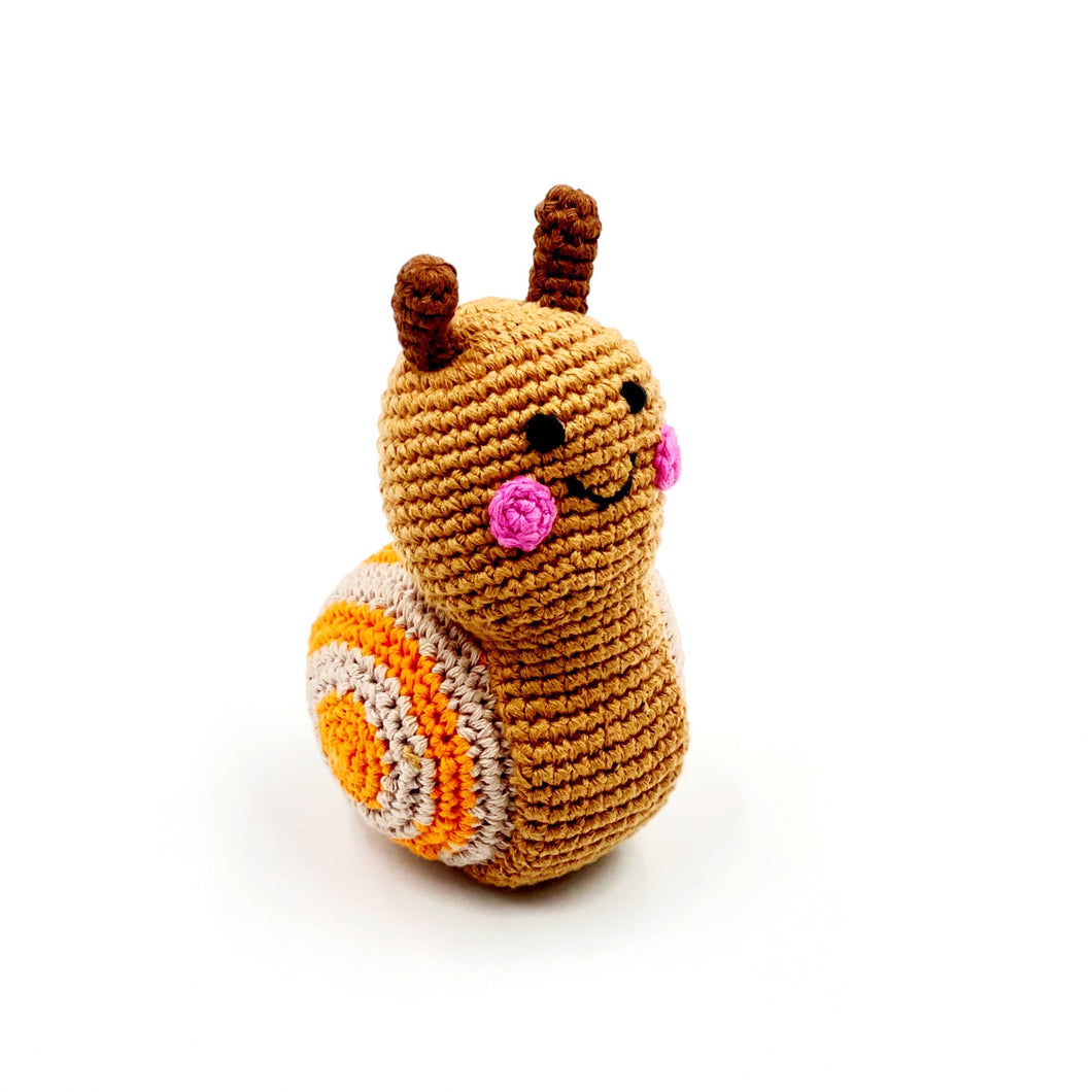 Happy Snail Hand Knit Rattle