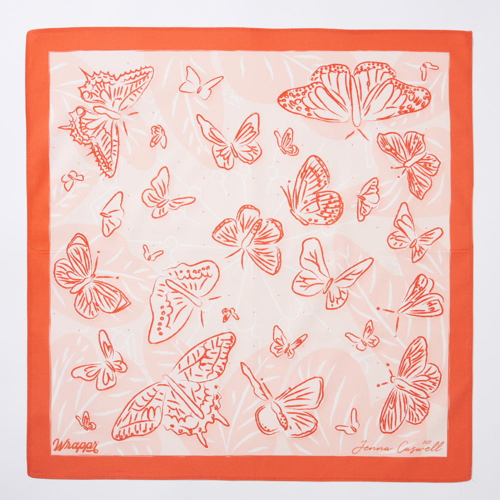 Peachy Keen Small Cotton Furoshiki Wrap