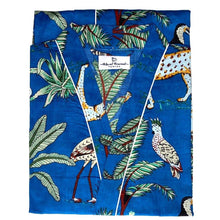 Load image into Gallery viewer, Blue Jungle Long Cotton Robe
