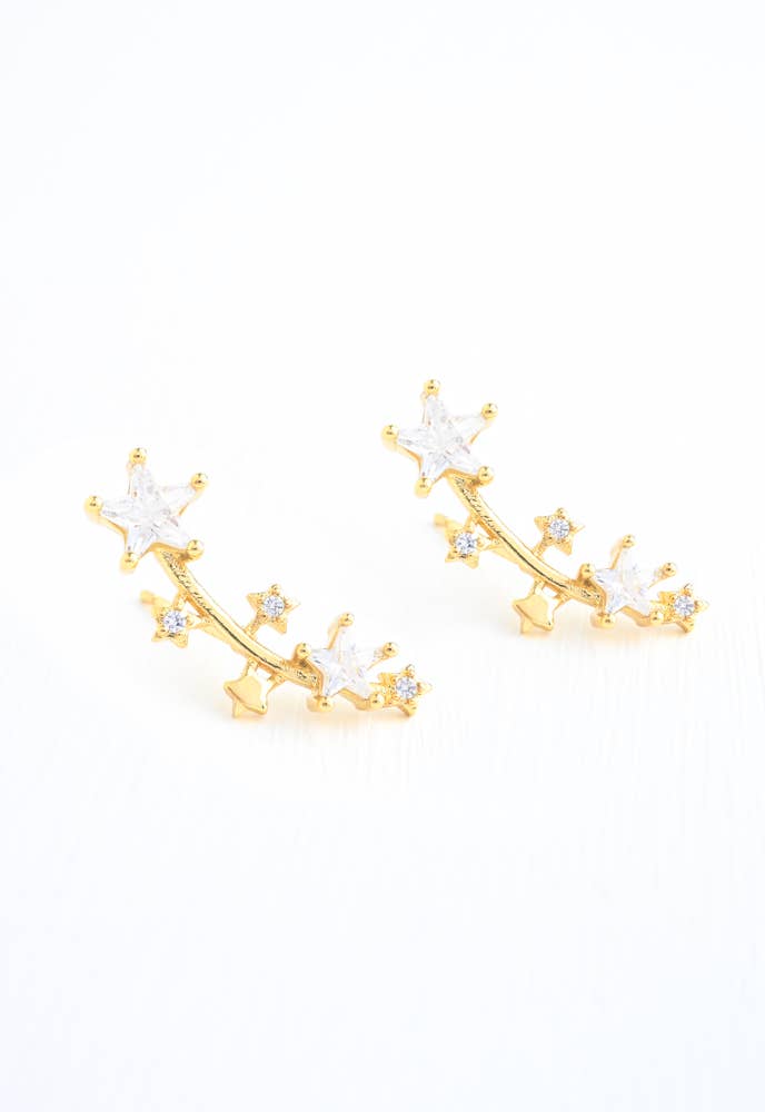 Constellation Star CZ Crawler Earrings